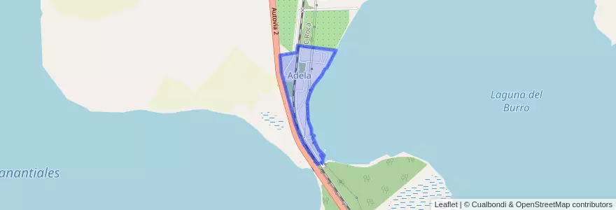 Mapa de ubicacion de Adela.