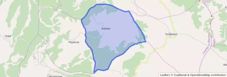 Mapa de ubicacion de Adobes.