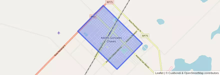 Mapa de ubicacion de Adolfo Gonzáles Chaves.