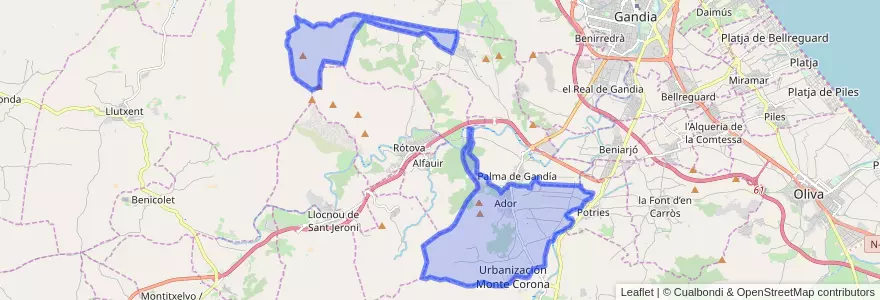 Mapa de ubicacion de Ador.