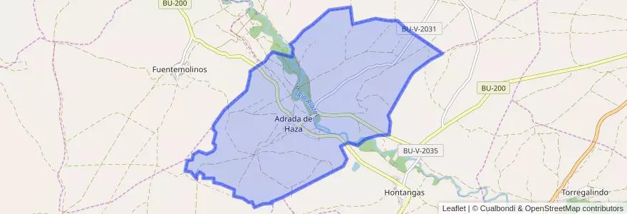 Mapa de ubicacion de Adrada de Haza.