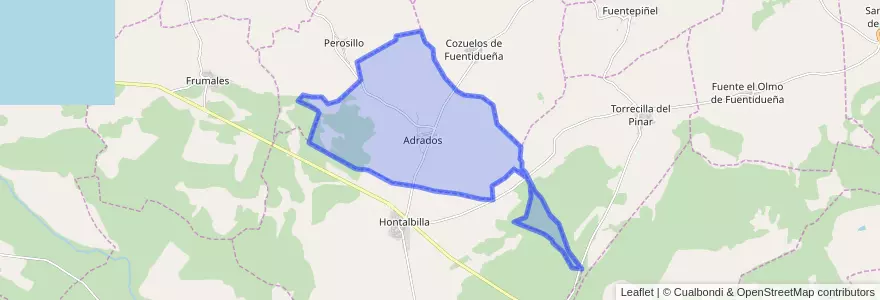 Mapa de ubicacion de Adrados.