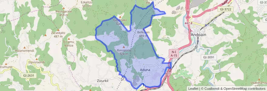 Mapa de ubicacion de Aduna.