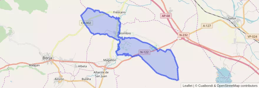 Mapa de ubicacion de Agón.