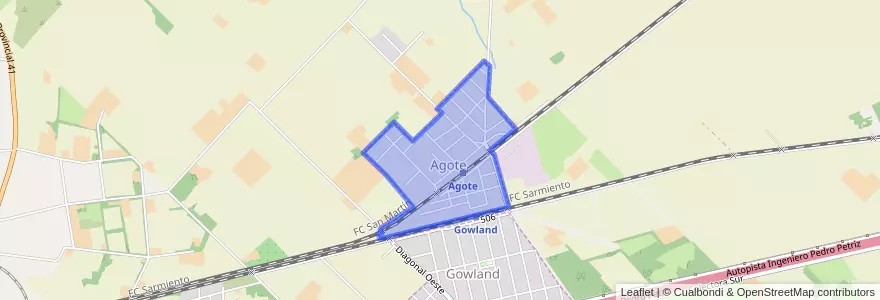 Mapa de ubicacion de Agote.