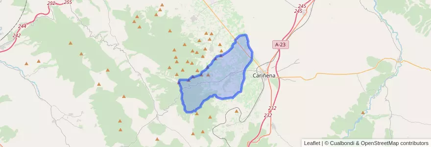 Mapa de ubicacion de Aguarón.