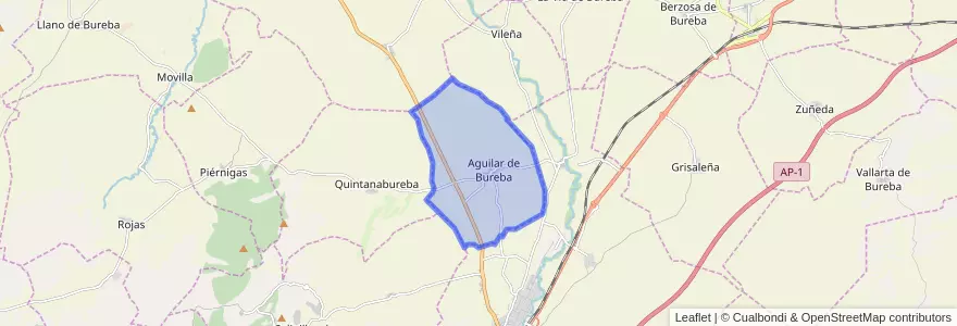 Mapa de ubicacion de Aguilar de Bureba.