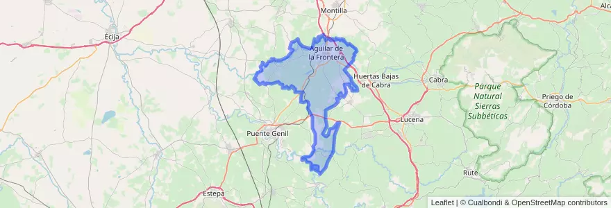 Mapa de ubicacion de Aguilar de la Frontera.
