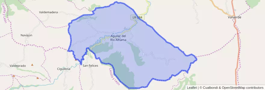 Mapa de ubicacion de Aguilar del Río Alhama.