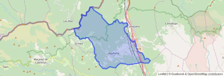 Mapa de ubicacion de Agullana.
