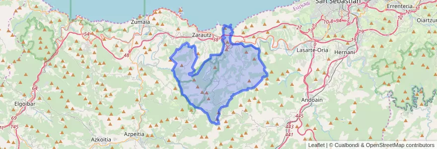 Mapa de ubicacion de Aia.
