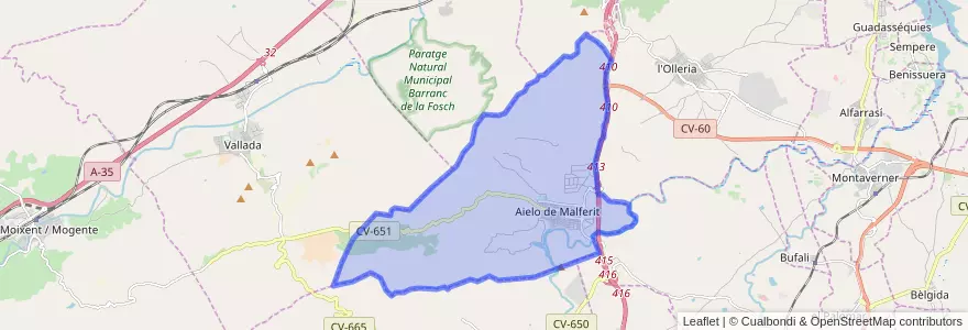Mapa de ubicacion de Aielo de Malferit.