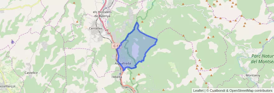 Mapa de ubicacion de Aiguafreda.