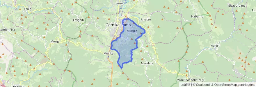 Mapa de ubicacion de Ajangiz.