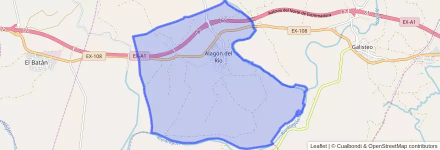 Mapa de ubicacion de Alagón del Río.