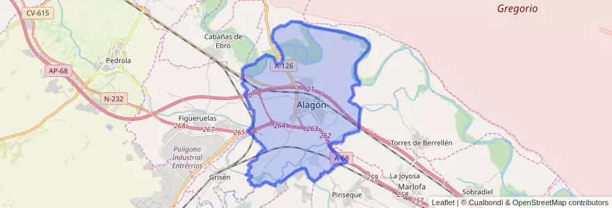 Mapa de ubicacion de Alagón.