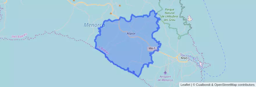 Mapa de ubicacion de Alaior.