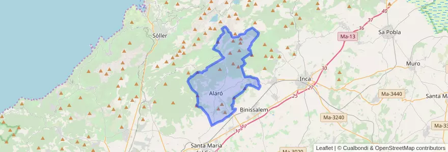 Mapa de ubicacion de Alaró.