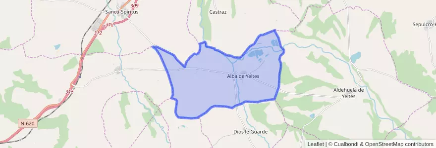 Mapa de ubicacion de Alba de Yeltes.
