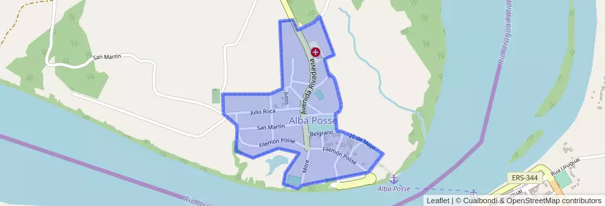Mapa de ubicacion de Alba Posse.