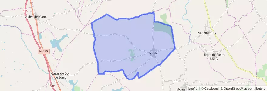 Mapa de ubicacion de Albalá.