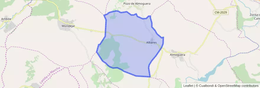 Mapa de ubicacion de Albares.