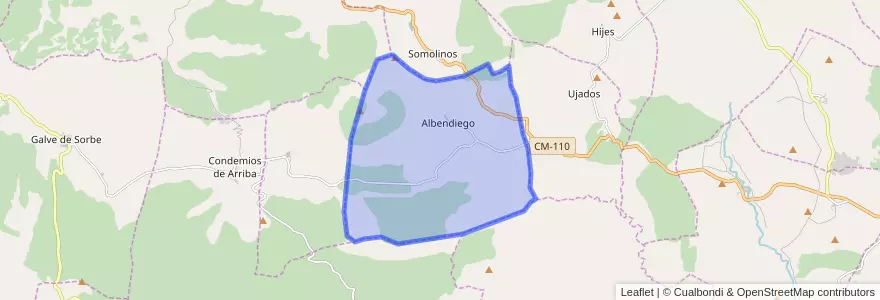 Mapa de ubicacion de Albendiego.