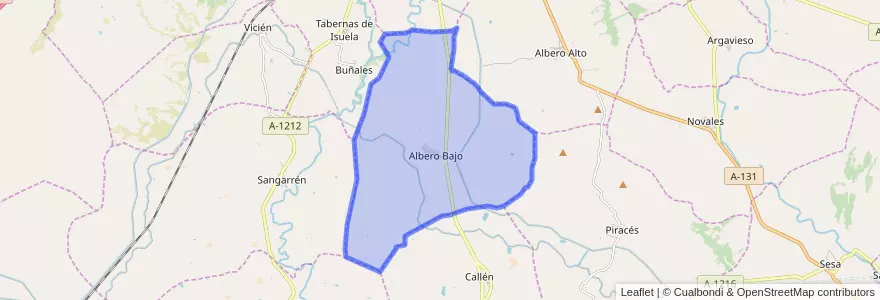 Mapa de ubicacion de Albero Bajo.