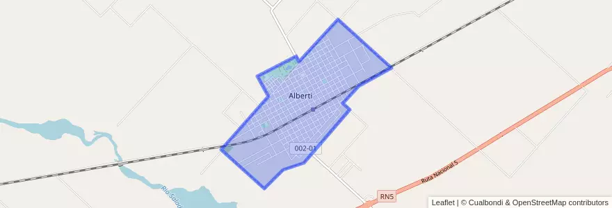 Mapa de ubicacion de Alberti.