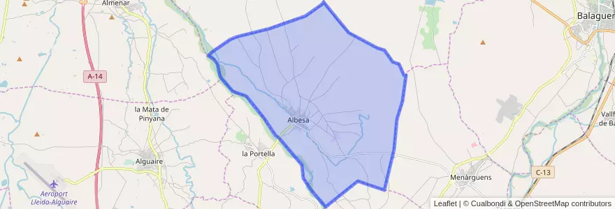 Mapa de ubicacion de Albesa.