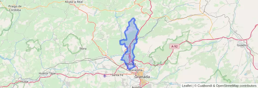 Mapa de ubicacion de Albolote.