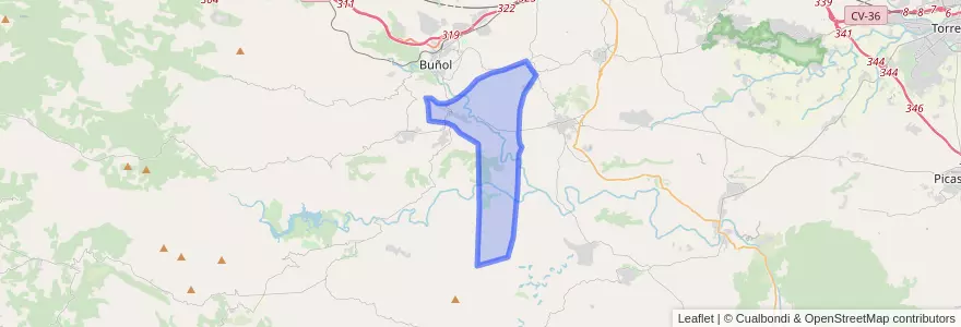 Mapa de ubicacion de Alborache.