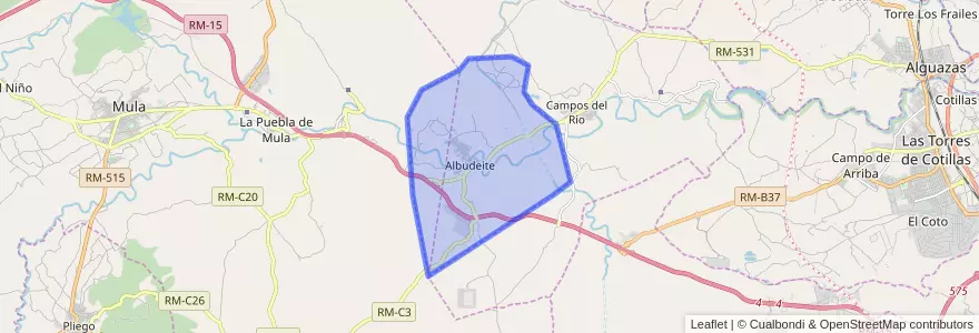 Mapa de ubicacion de Albudeite.