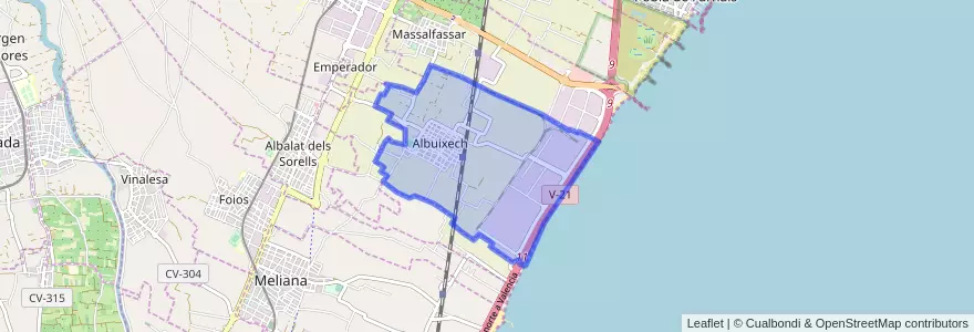 Mapa de ubicacion de Albuixech.