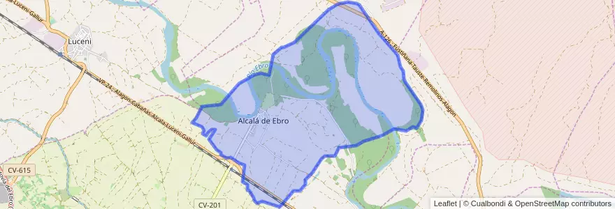Mapa de ubicacion de Alcalá de Ebro.