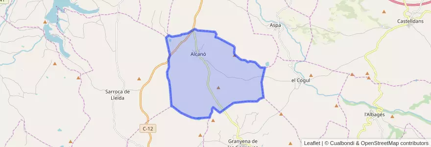 Mapa de ubicacion de Alcanó.
