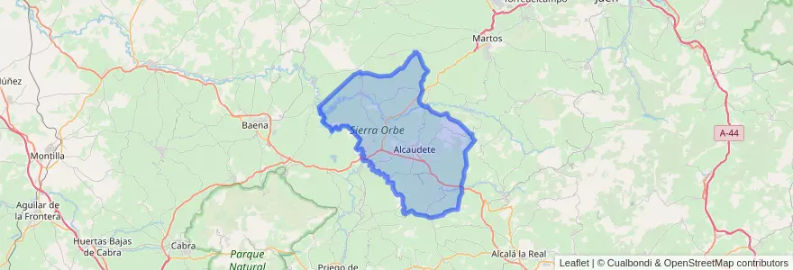 Mapa de ubicacion de Alcaudete.