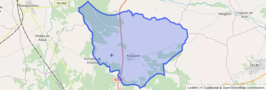 Mapa de ubicacion de Alcazarén.