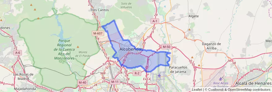 Mapa de ubicacion de Alcobendas.