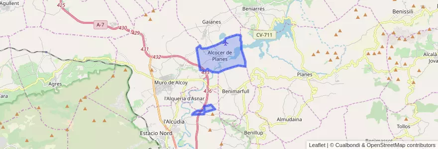 Mapa de ubicacion de Alcocer de Planes.