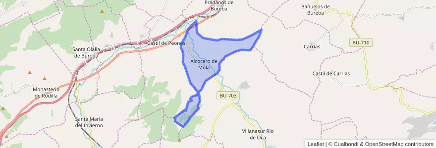 Mapa de ubicacion de Alcocero de Mola.