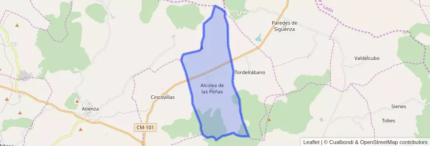 Mapa de ubicacion de Alcolea de las Peñas.