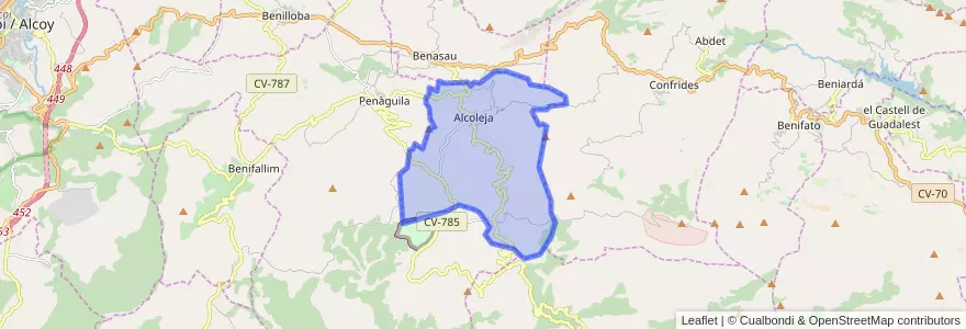 Mapa de ubicacion de Alcoleja.