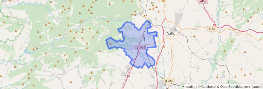 Mapa de ubicacion de Alcover.