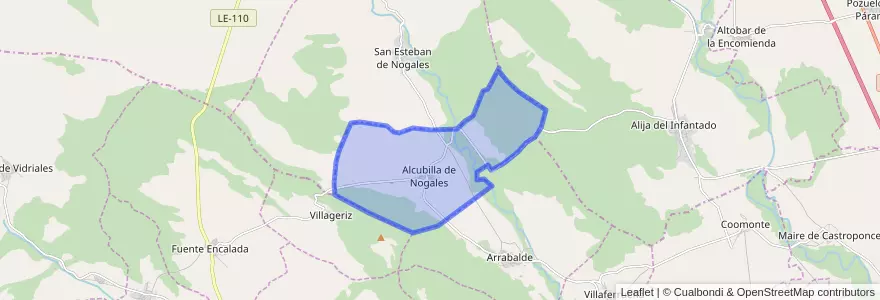 Mapa de ubicacion de Alcubilla de Nogales.