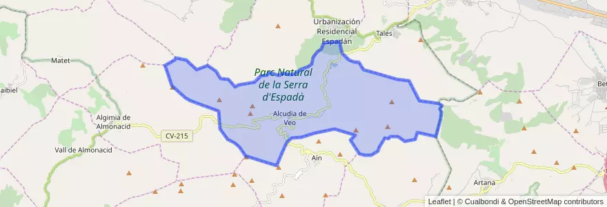 Mapa de ubicacion de Alcudia de Veo.
