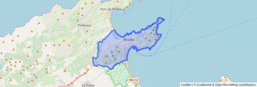 Mapa de ubicacion de Alcúdia.