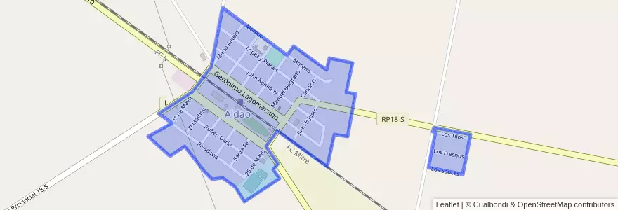 Mapa de ubicacion de Aldao.