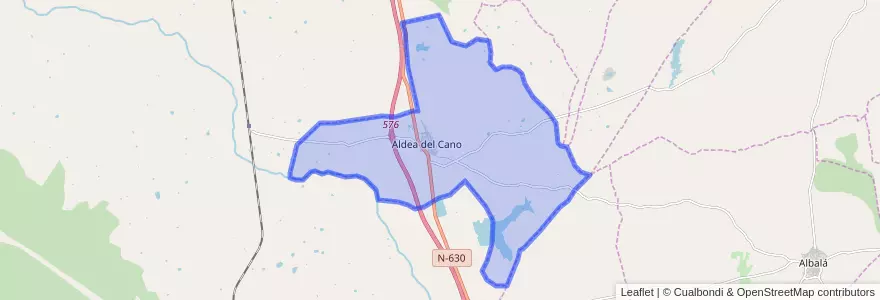 Mapa de ubicacion de Aldea del Cano.