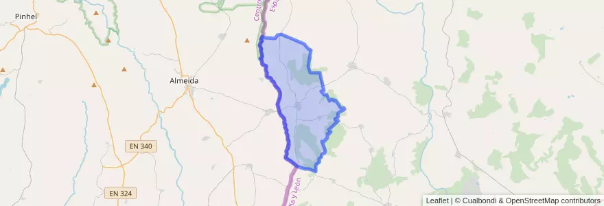 Mapa de ubicacion de Aldea del Obispo.